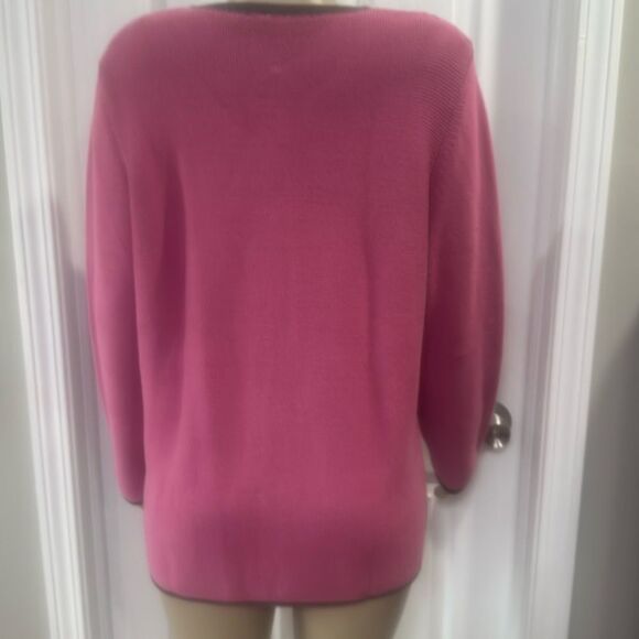 RABE KNIT CARDIGAN PINK AND BROWN. - Picture 5 of 12